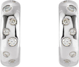 Sterling Silver 1/10 CTW Natural Diamond  Hoop Earrings