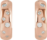 14K Rose 1/10 CTW Natural Diamond Hoop Earrings