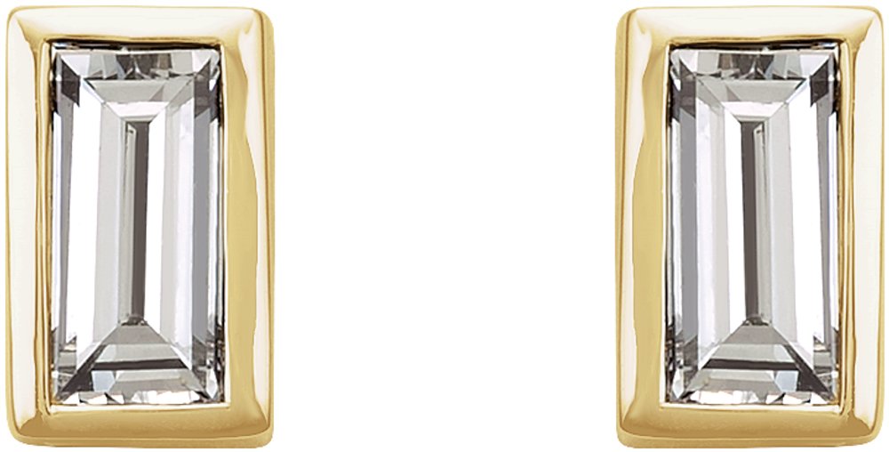 14K Yellow Gold .08 CTW Natural Diamond Bezel-Set Earrings