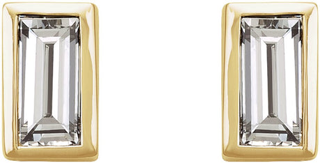 14K Yellow Gold .08 CTW Natural Diamond Bezel-Set Earrings