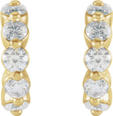 14K Yellow 3/8 CTW Natural Diamond 9.25 mm Hoop Earrings