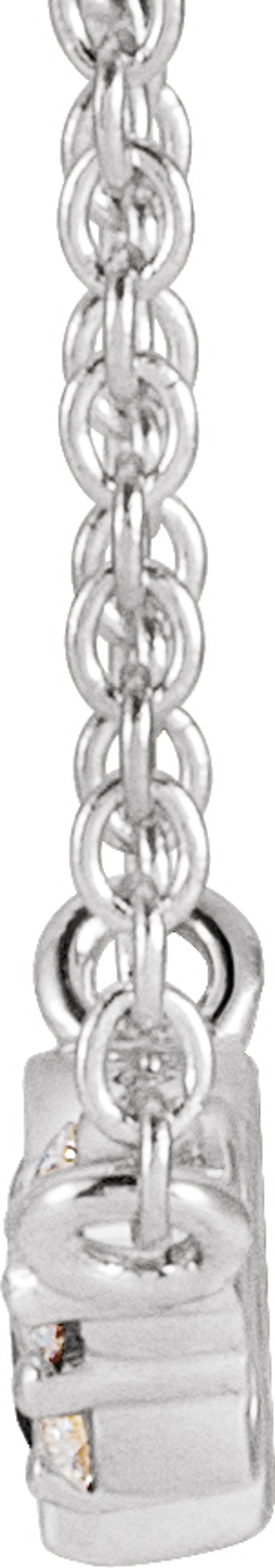 14K White Gold Natural Amethyst & .03 CTW Natural Diamond 18" Necklace