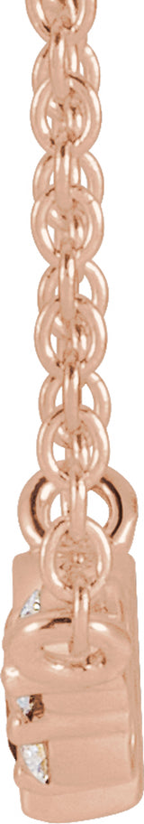 14K Rose Gold Natural Pink Tourmaline & .03 CTW Natural Diamond 16" Necklace