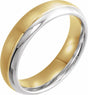 14K Yellow/White 6 mm Grooved Band with Brushed & Polished Finish Size 9 