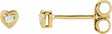 14K Yellow Gold .03 CTW Natural Diamond Youth Heart Earrings