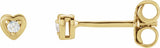 14K Yellow Gold .03 CTW Natural Diamond Youth Heart Earrings