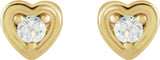 14K Yellow Gold .03 CTW Natural Diamond Youth Heart Earrings