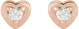 14K Rose Gold .03 CTW Natural Diamond Youth Heart Earrings