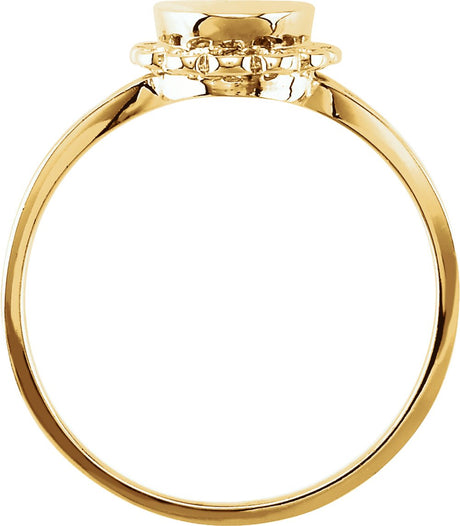 14K Yellow 8x6.7 mm Oval Signet Ring