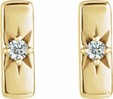 14K Yellow .07 CTW Lab-Grown Diamond Bar Earrings