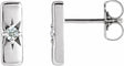 14K White Gold .07 CTW Lab-Grown Diamond Bar Earrings