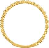 14K Yellow Gold 2 mm Twisted Rope Band