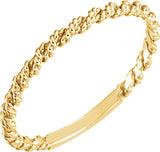 14K Yellow Gold 2 mm Twisted Rope Band