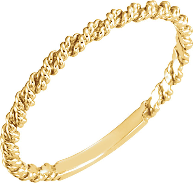 10K Yellow Gold 2 mm Twisted Rope Band