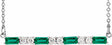 14K White Lab-Grown Emerald & 1/6 CTW Natural Diamond Bar 16-18" Necklace    