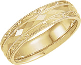14K Yellow 6 mm Faceted Band Size 11