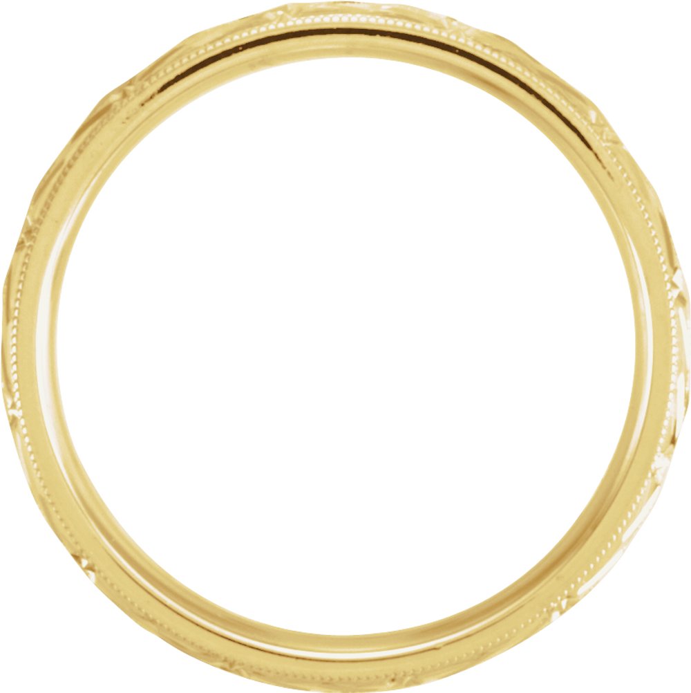 14K Yellow Gold 6 mm Faceted Band Size 10