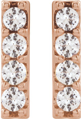 14K Rose 1/2 CTW Lab-Grown Diamond Bar Earrings