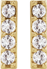 14K Yellow 1/2 CTW Lab-Grown Diamond Bar Earrings