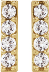 14K Yellow Gold 1/2 CTW Natural Diamond Bar Earrings