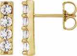 14K Yellow Gold 1/2 CTW Natural Diamond Bar Earrings