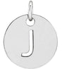 Sterling Silver Initial J Pendant