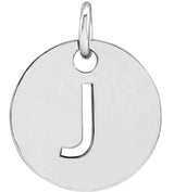 14K White Gold Initial J Charm/Pendant