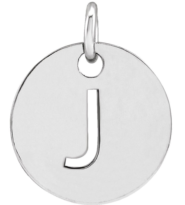 14K White Gold Initial J Charm/Pendant