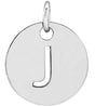 14K White Gold Initial J Charm/Pendant