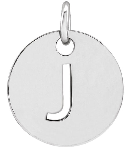 14K White Gold Initial J Charm/Pendant