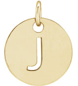 14K Yellow Initial J Pendant