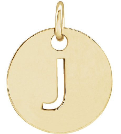 14K Yellow Gold Initial J Charm/Pendant