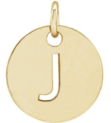 14K Yellow Gold Initial J Charm/Pendant