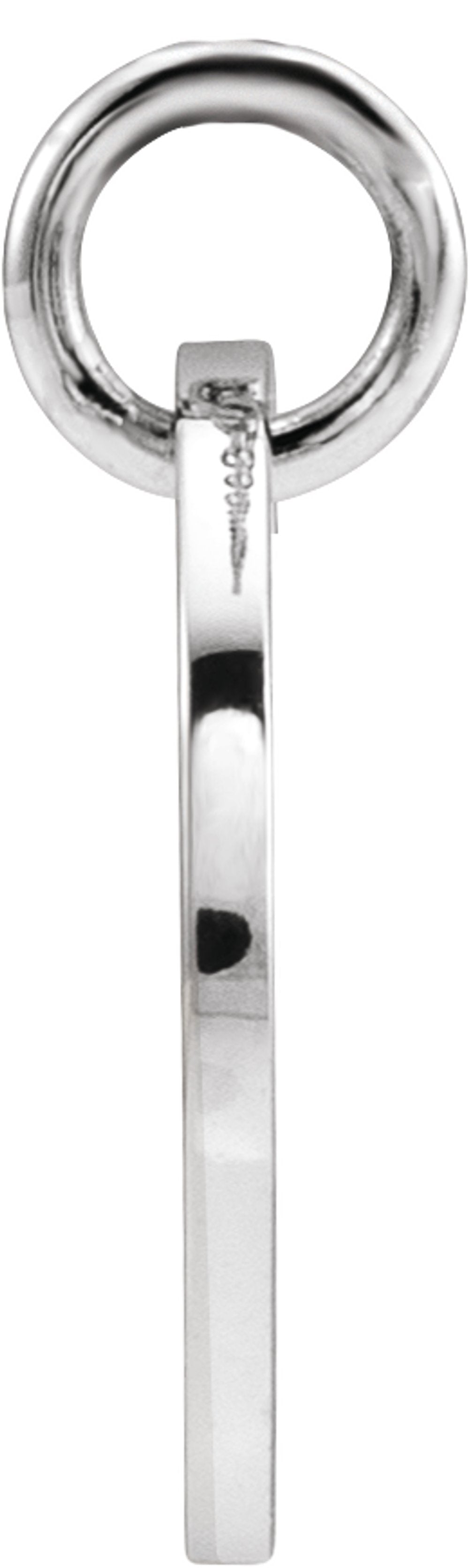 14K White Initial K Pendant