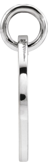 14K White Initial K Pendant