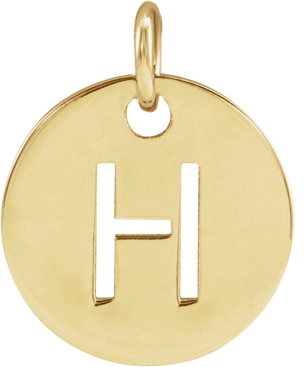 14K Yellow Gold Initial H Charm/Pendant