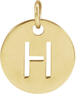 14K Yellow Gold Initial H Charm/Pendant
