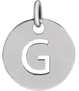 14K White Initial G Pendant