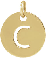 14K Yellow Gold Initial C Charm/Pendant