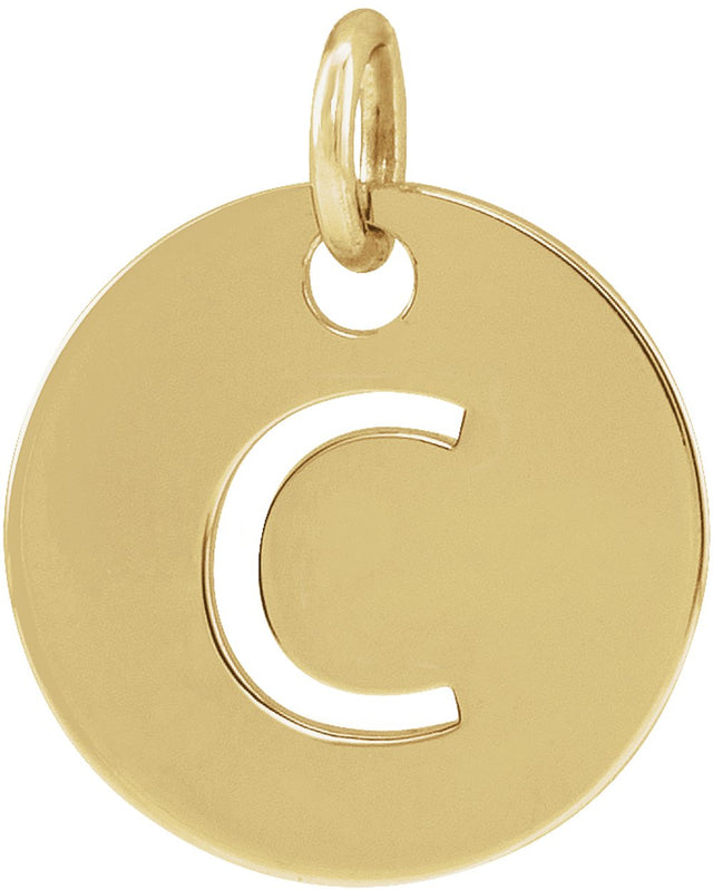 14K Yellow Gold Initial C Charm/Pendant