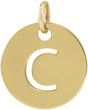 14K Yellow Gold Initial C Charm/Pendant