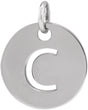14K White Gold Initial C Charm/Pendant