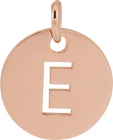 18K Rose Gold-Plated Sterling Silver Initial E Charm/Pendant