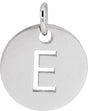 14K White Initial E Pendant