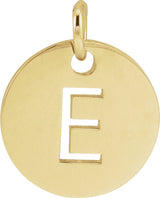 14K Yellow Initial E Pendant