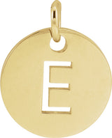 14K Yellow Gold Initial E Charm/Pendant