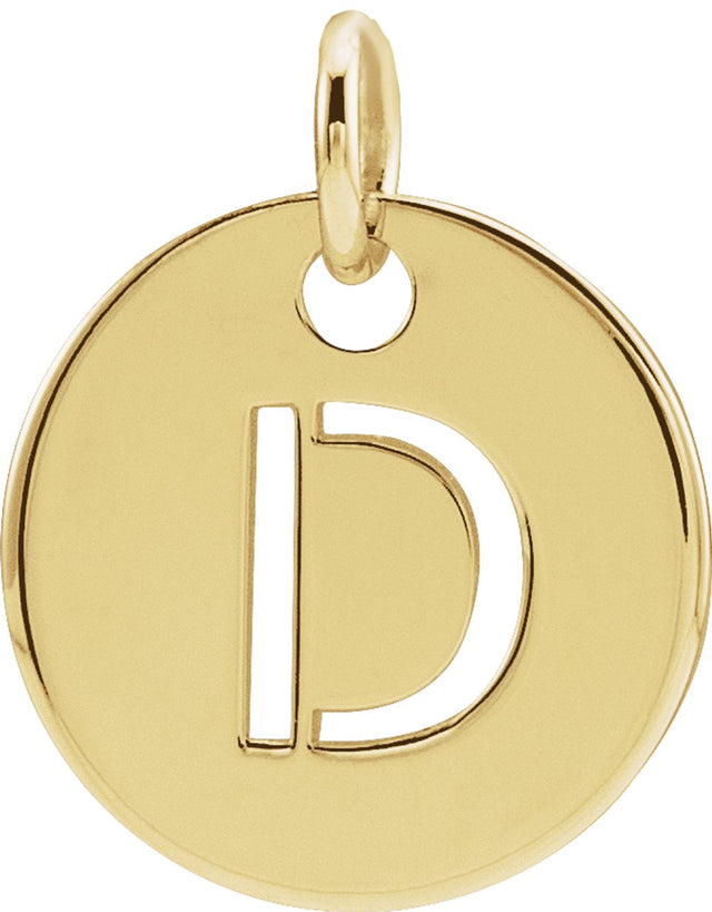 14K Yellow Initial D Pendant