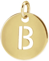 18K Yellow Gold-Plated Sterling Silver Initial B Charm/Pendant