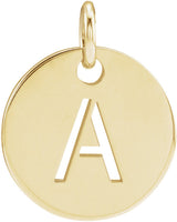 14K Yellow Gold Initial A Charm/Pendant