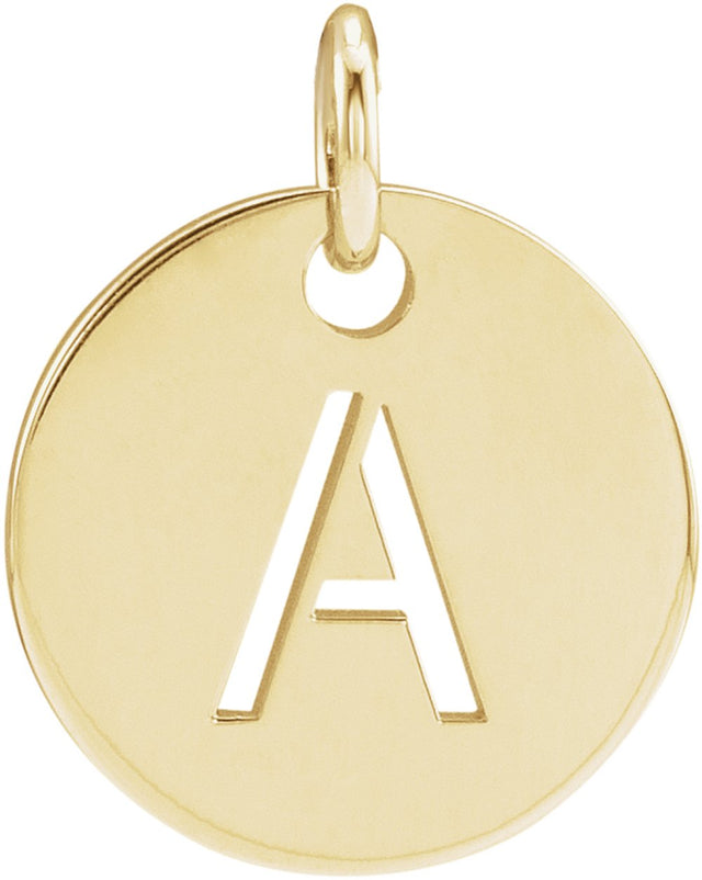 14K Yellow Gold Initial A Charm/Pendant